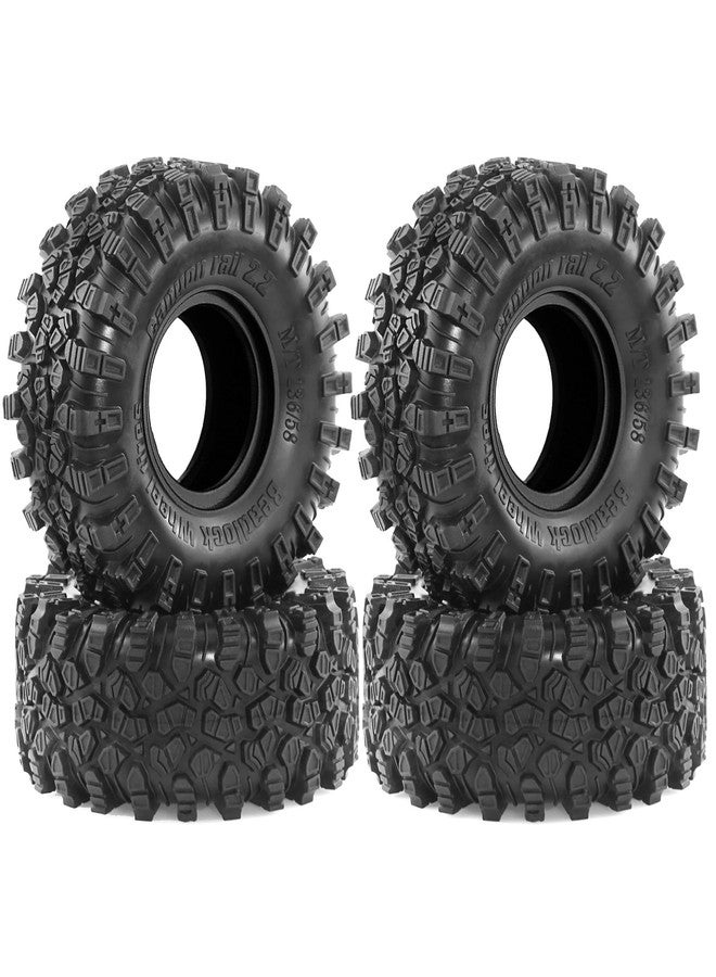 Chanjorlin 2.2 RC Crawler Tires OD 5.35'' 1:10 Soft Rubber All Terrain Tyres for 1/10 1/8 Rock Mud Crawler Car Traxxas TRX4 Axial SCX10 II RC4WD D90 TF2 Tamiya CC01 Gen8 2.2 inch Beadlock Wheels Rims - Image 1